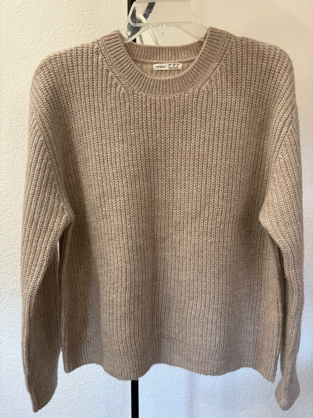 Oysho women’s Crewneck Sweater in Taupe